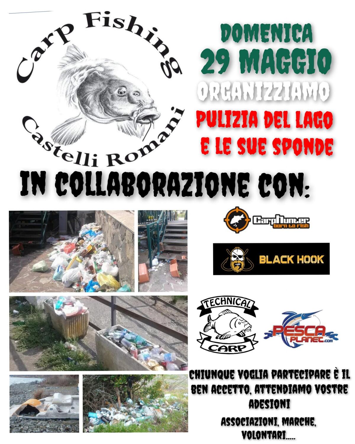 Domenica 29 Maggio giornata di pulizia del Lago Albano e delle sue sponde: a promuoverla la “Carpfishing Castelli Romani”. - 