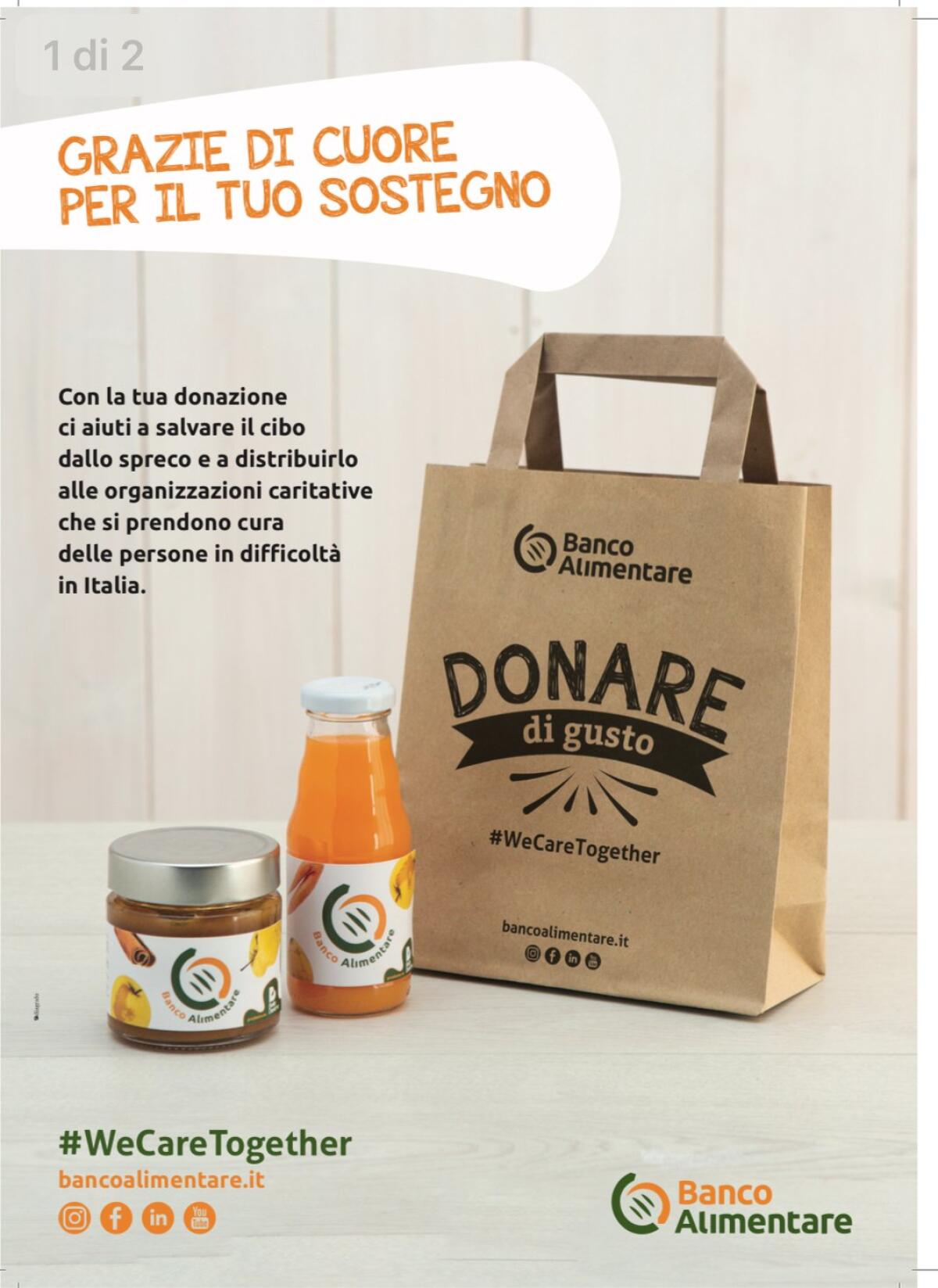 Questo weekend ad Aprilia approda la campagna “Donare di gusto #WeCareTogether” con i volontari del Banco Alimentare. - 