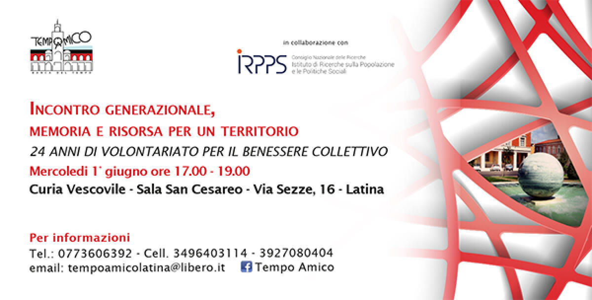 Latina - Tempoamico tira le somme di 24 anni di volontariato - 