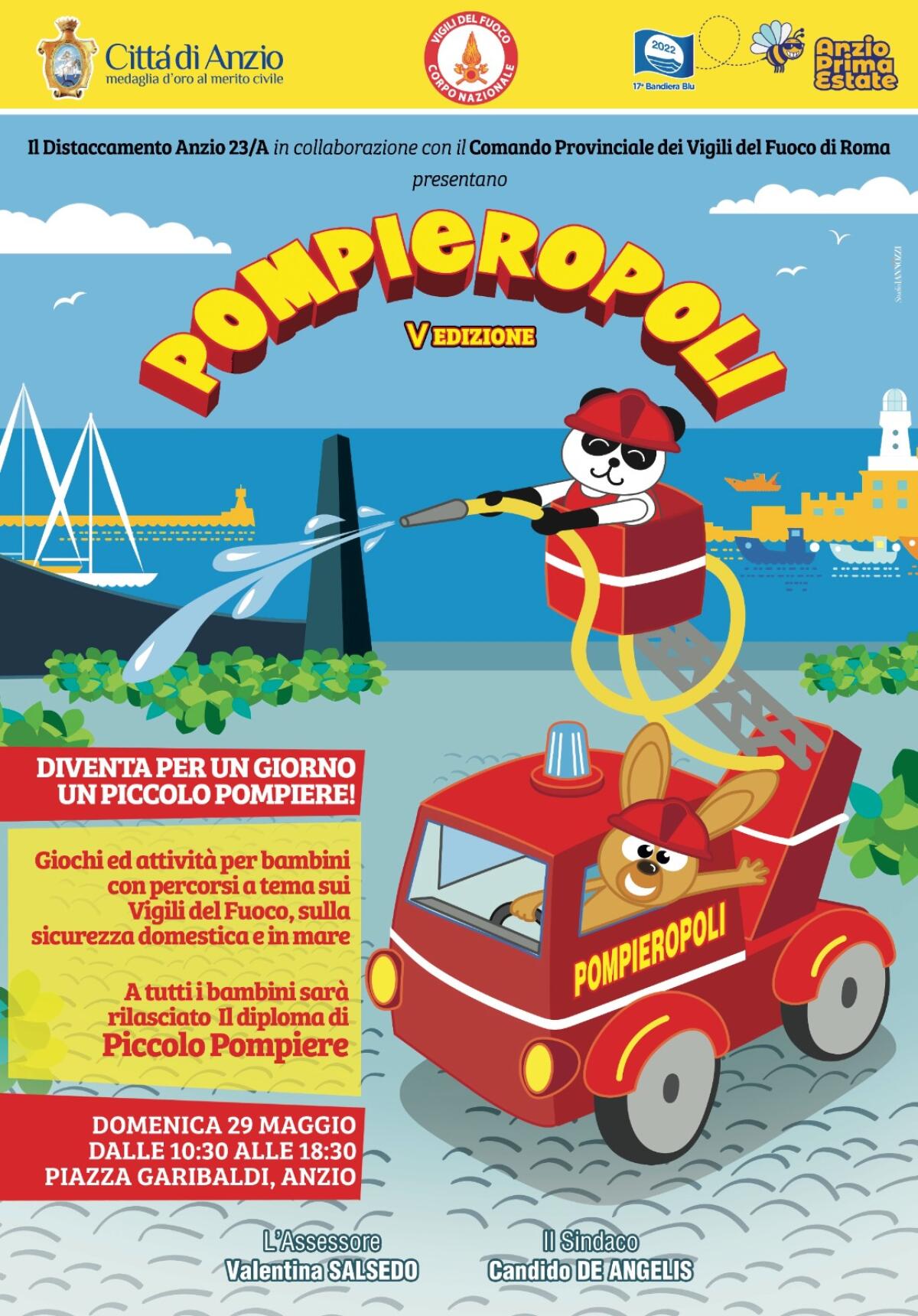 Domenica 29 maggio ad Anzio torna l’evento “Pompieropoli - Diventa per un giorno un piccolo Pompiere”. - 