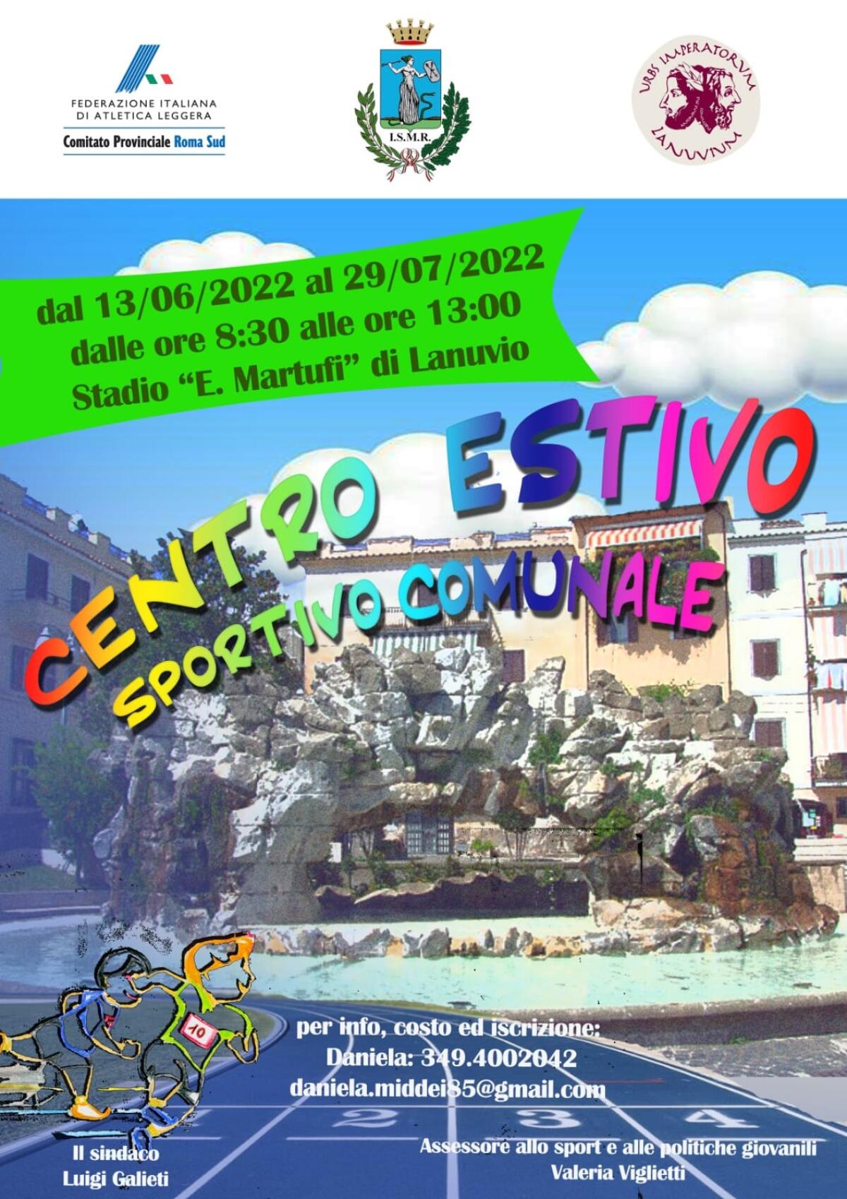 A Lanuvio torna il Centro Estivo Sportivo Comunale. Adesioni entro il prossimo 8 Giugno. - 