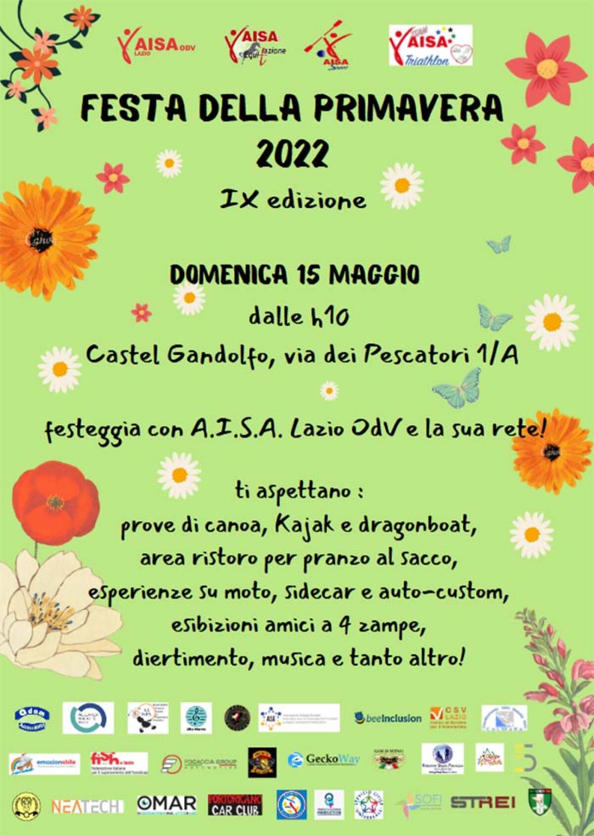 Domenica 15 Maggio a Castel Gandolfo “Festa della Primavera sul Lago” dell’associazione Aisa, contro le sindromi atassiche. - 