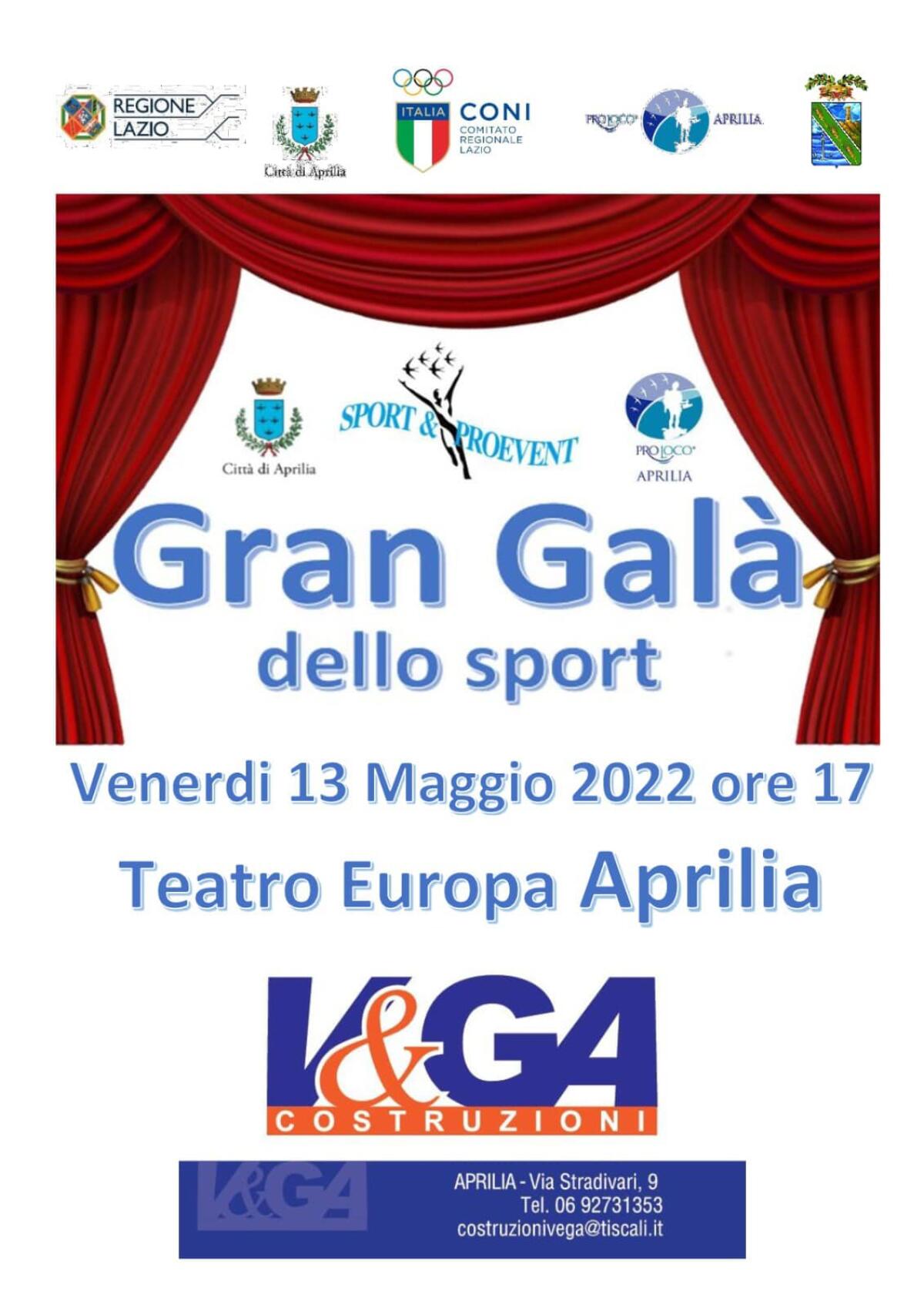 “Gran Galà dello Sport” questo venerdì al Teatro Europa di Aprilia. - 
