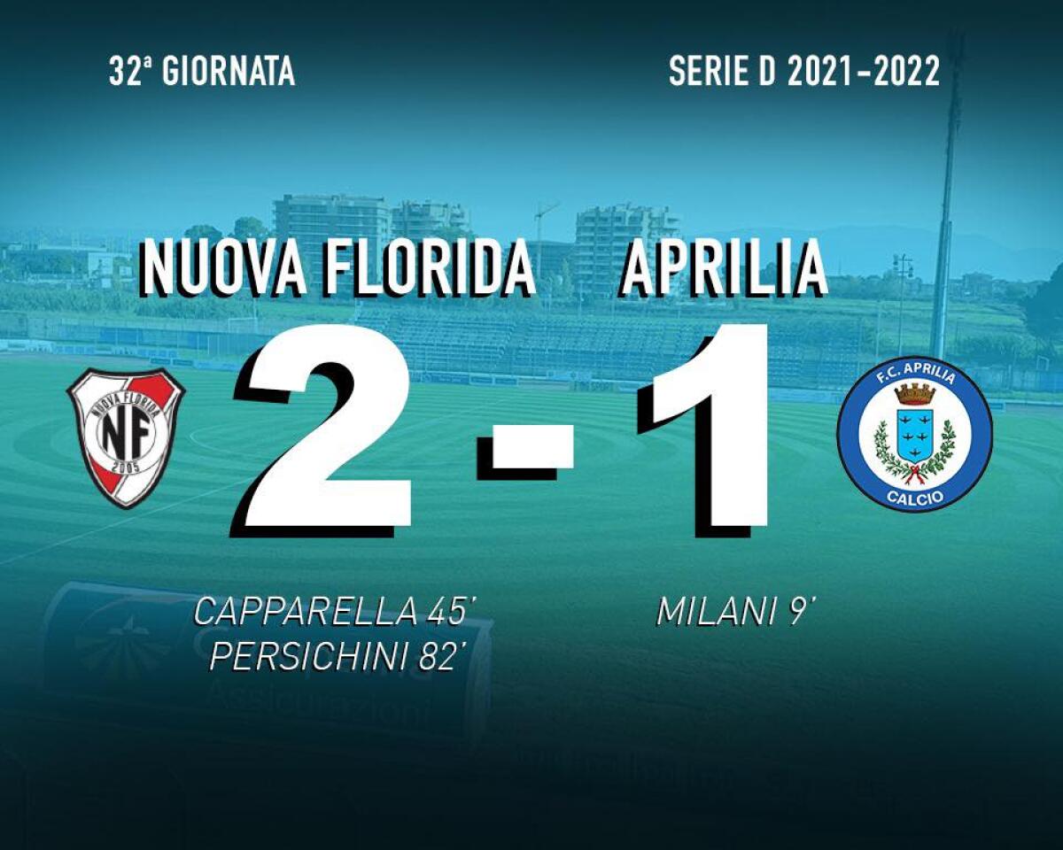 Calcio di serie D: l'Aprilia si arrende  per 2 a 1 sul campo del Team Nuova Florida. - 