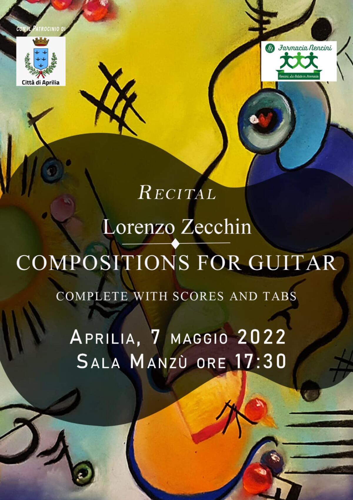 “Composition for guitar”: questo sabato ad Aprilia  la presentazione del libro del maestro Lorenzo Zecchin e recital. - 