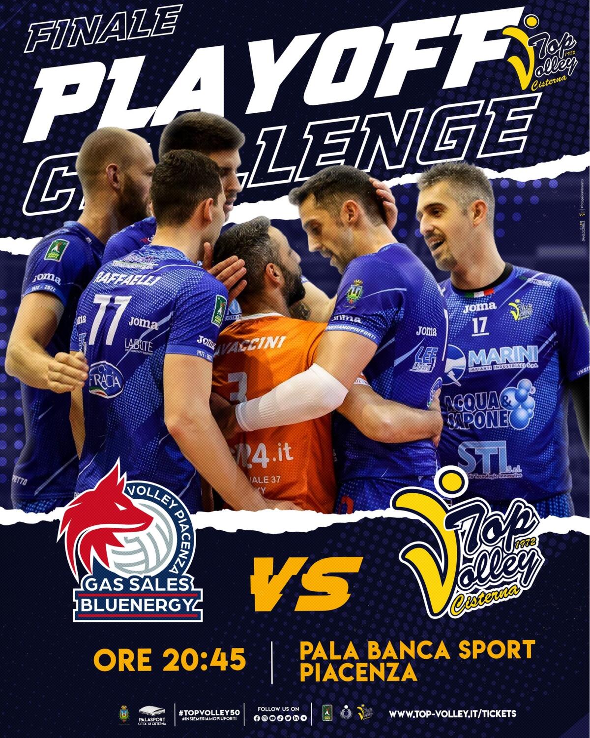 Playoff Challenge: stasera la Top Volley Cisterna in campo a  Piacenza per la finale che vale un posto in Europa. Diretta su Rai Sport. - 