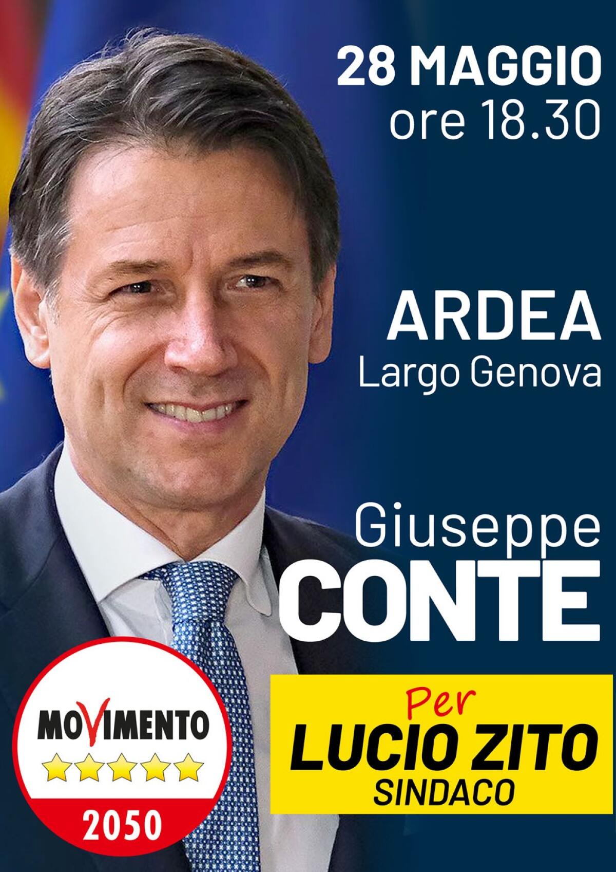 Amministrative 2022: Giuseppe Conte sabato 28 Maggio incontra i cittadini di Ardea. - 