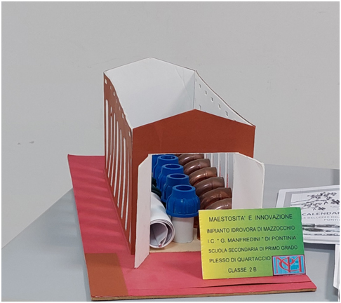 Il plastico dedicato all’impianto di Mazzocchio della classe II B della Scuola Secondaria di primo grado vincitore del concorso Le bellezze del territorio pontino. Conoscere e valorizzaredel Lions Club “Terre pontine”