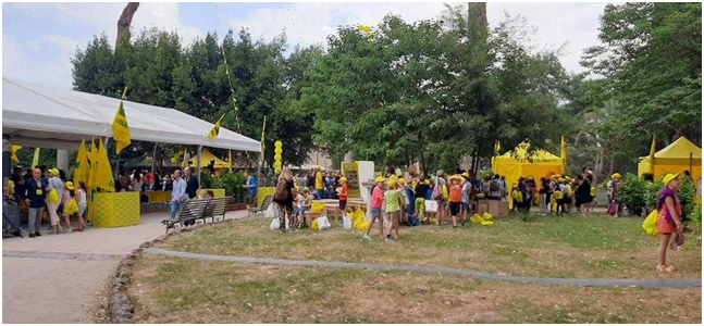 Un momento della II edizione della Festa Alimentare e della Pace presso il parco di Villa Celimontana a Roma.
