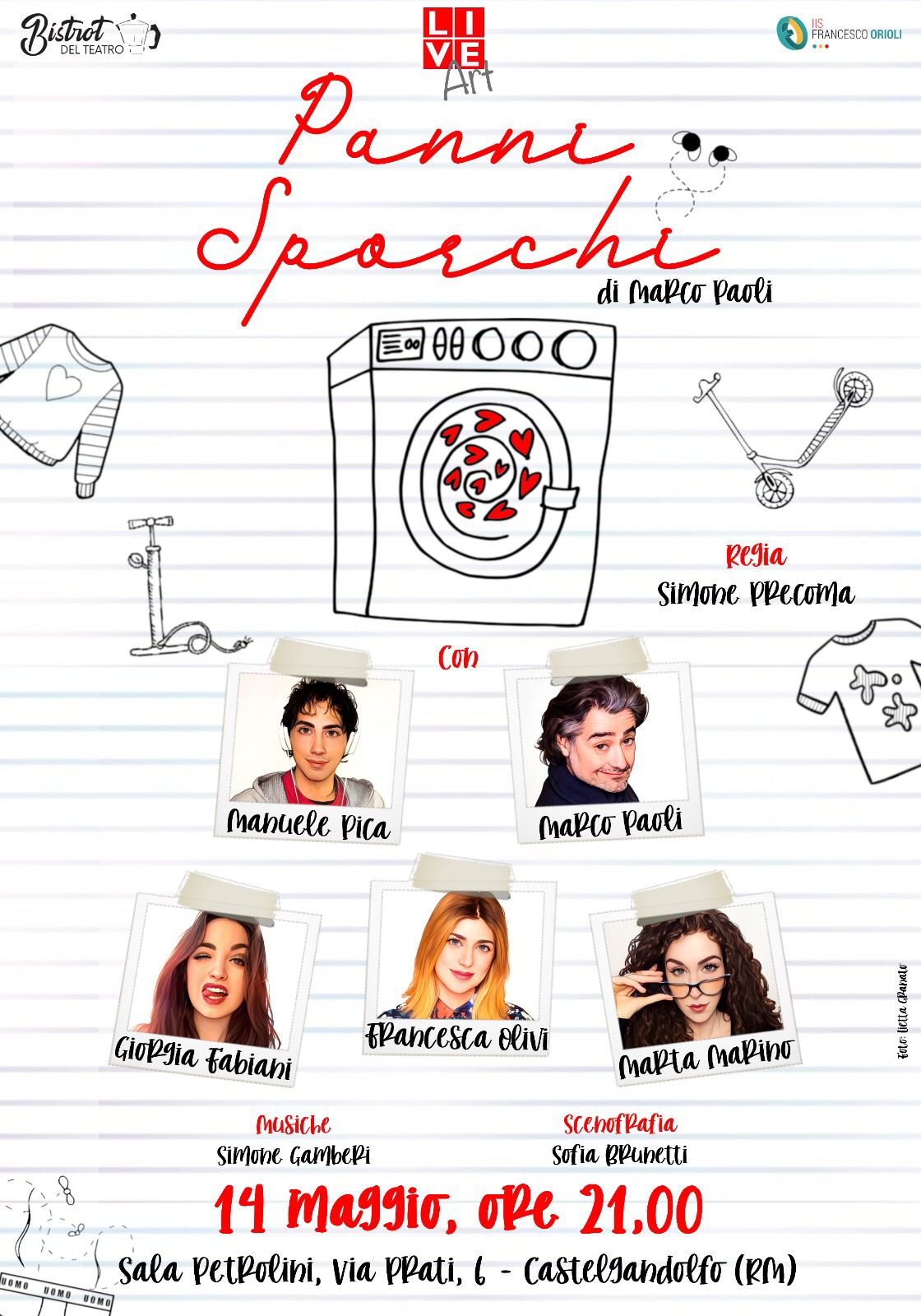 Galleria 1 del post: Lo spettacolo “Panni sporchi” in scena sabato 14 maggio presso il Teatro Sala Petrolini di Castel Gandolfo.