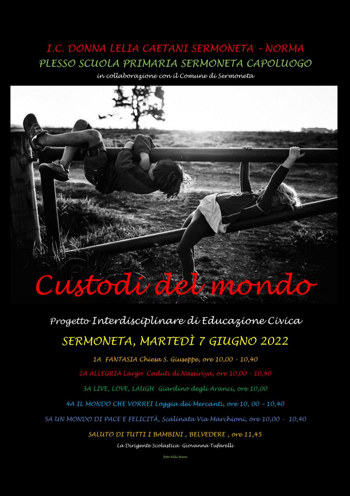 I bambini di Sermoneta “Custodi del mondo”: oggi la manifestazione dell’Istituto Comprensivo Donna Lelia Caetani. - 