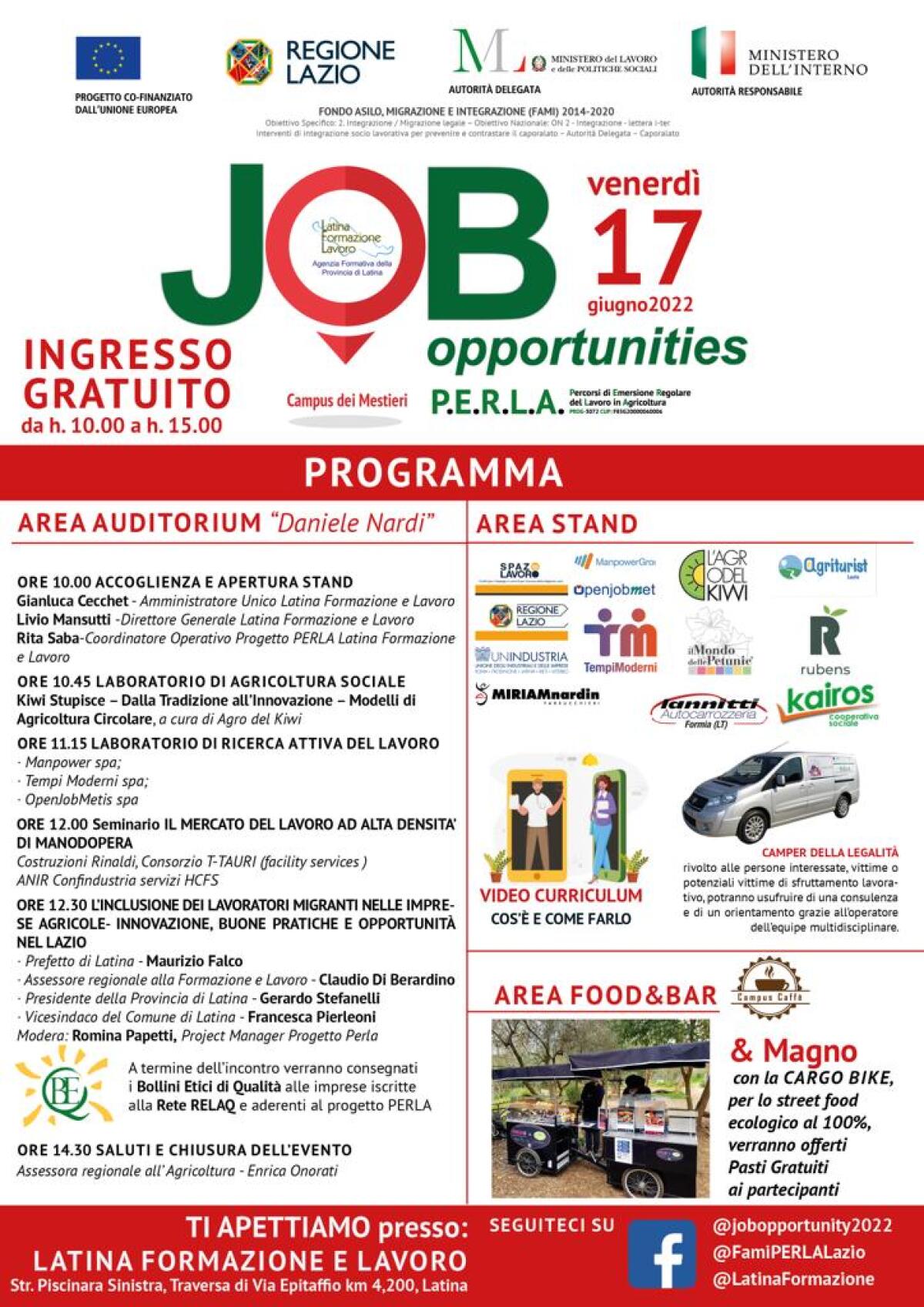 Job Opportunities, venerdì 17 giugno un giorno di incontri informativi e seminari a Latina Formazione e Lavoro - 