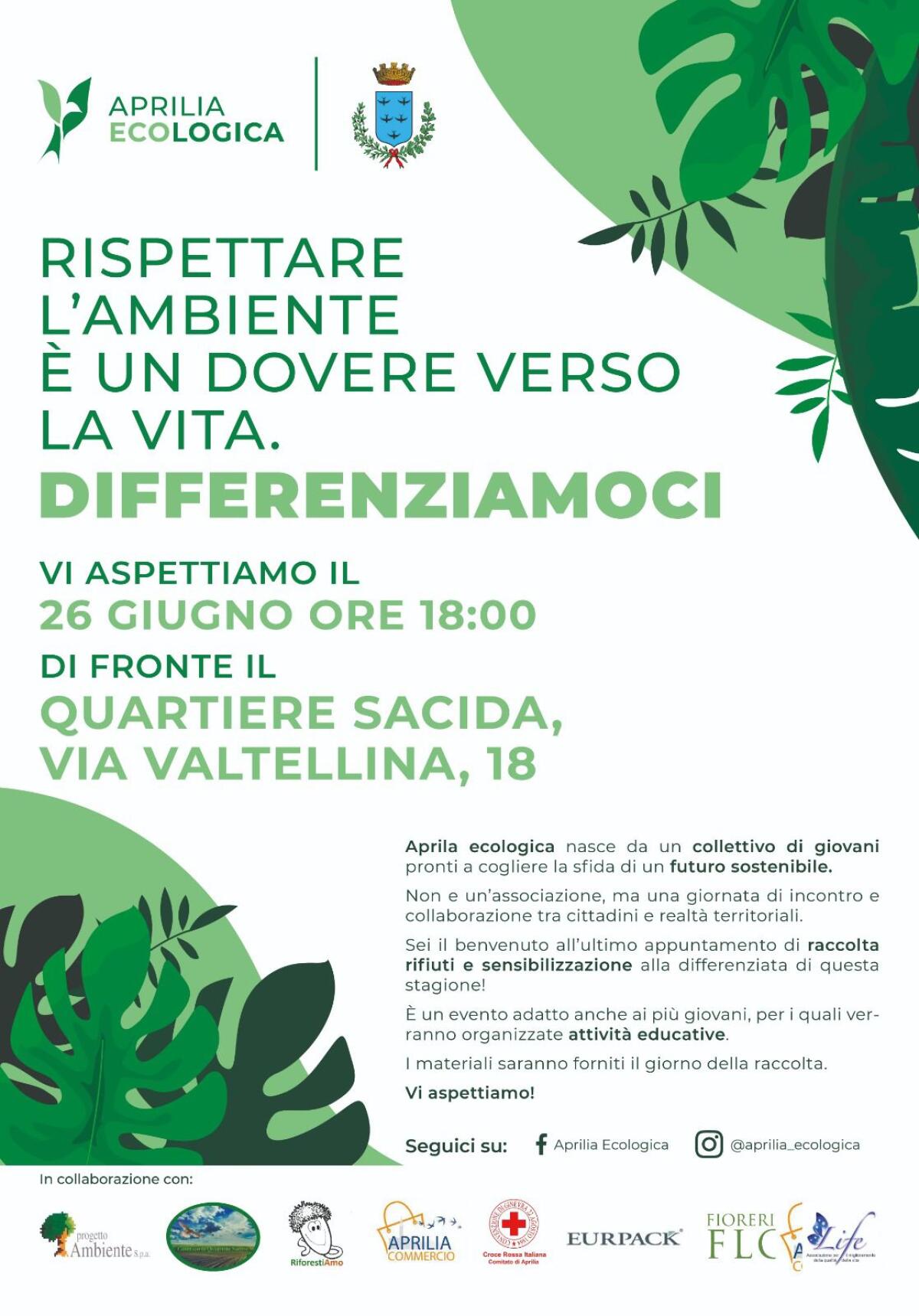 Domenica 26 Giugno giornata di pulizia nel quartiere Sacida del collettivo “Aprilia Ecologica”. - 