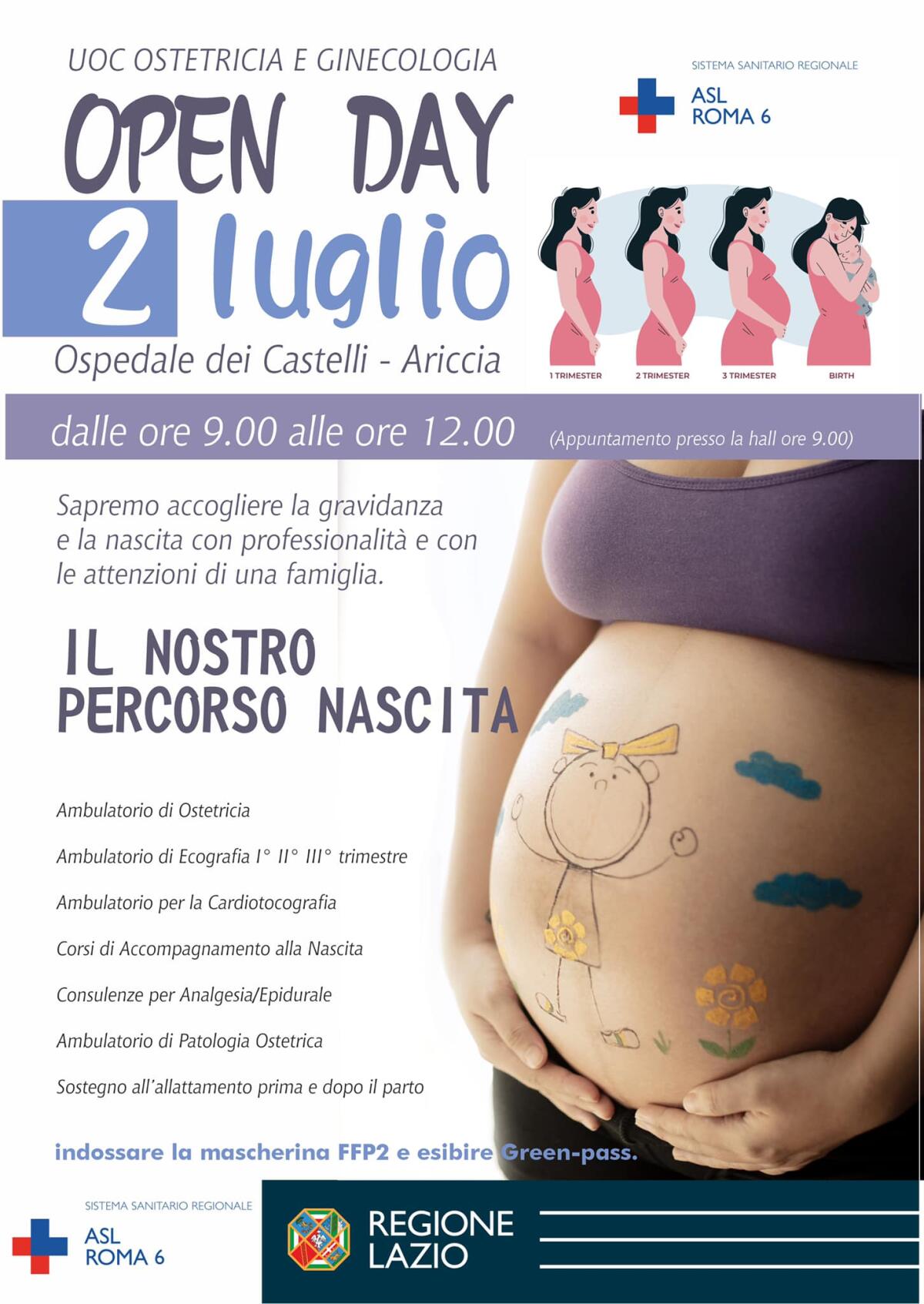 La Asl Roma6 questo sabato presenta il “Percorso Nascita” all’Ospedale dei Castelli, ad Ariccia. - 