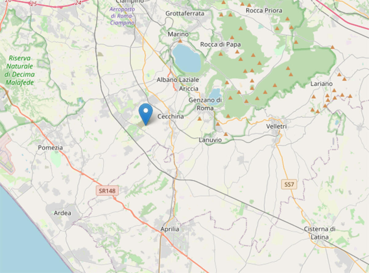 Lieve scossa di terremoto (di magnitudo 2.6) all’alba ai Castelli Romani, con epicentro ad Ariccia. - 