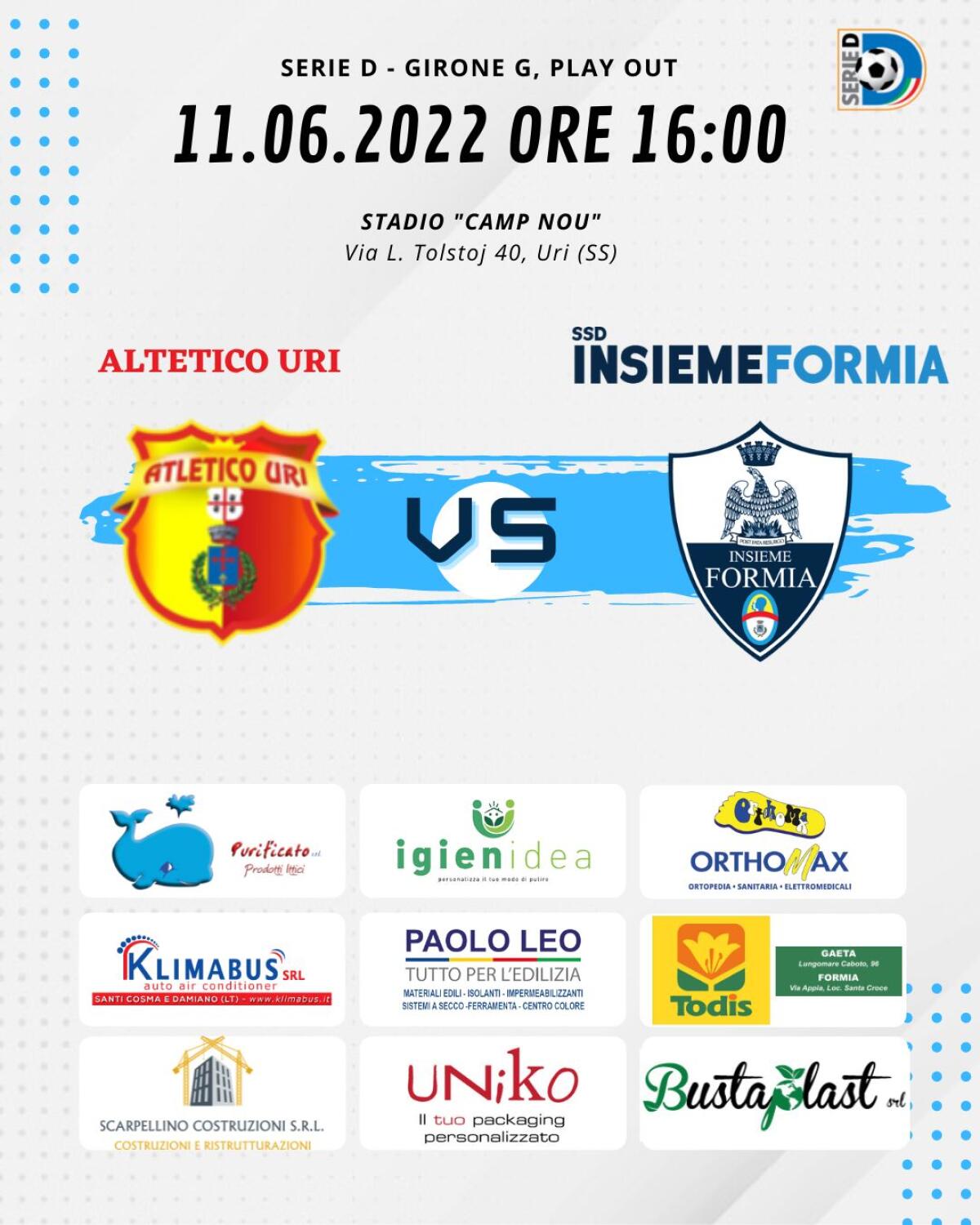 Calcio - Finale play out per l'Insieme Formia - 