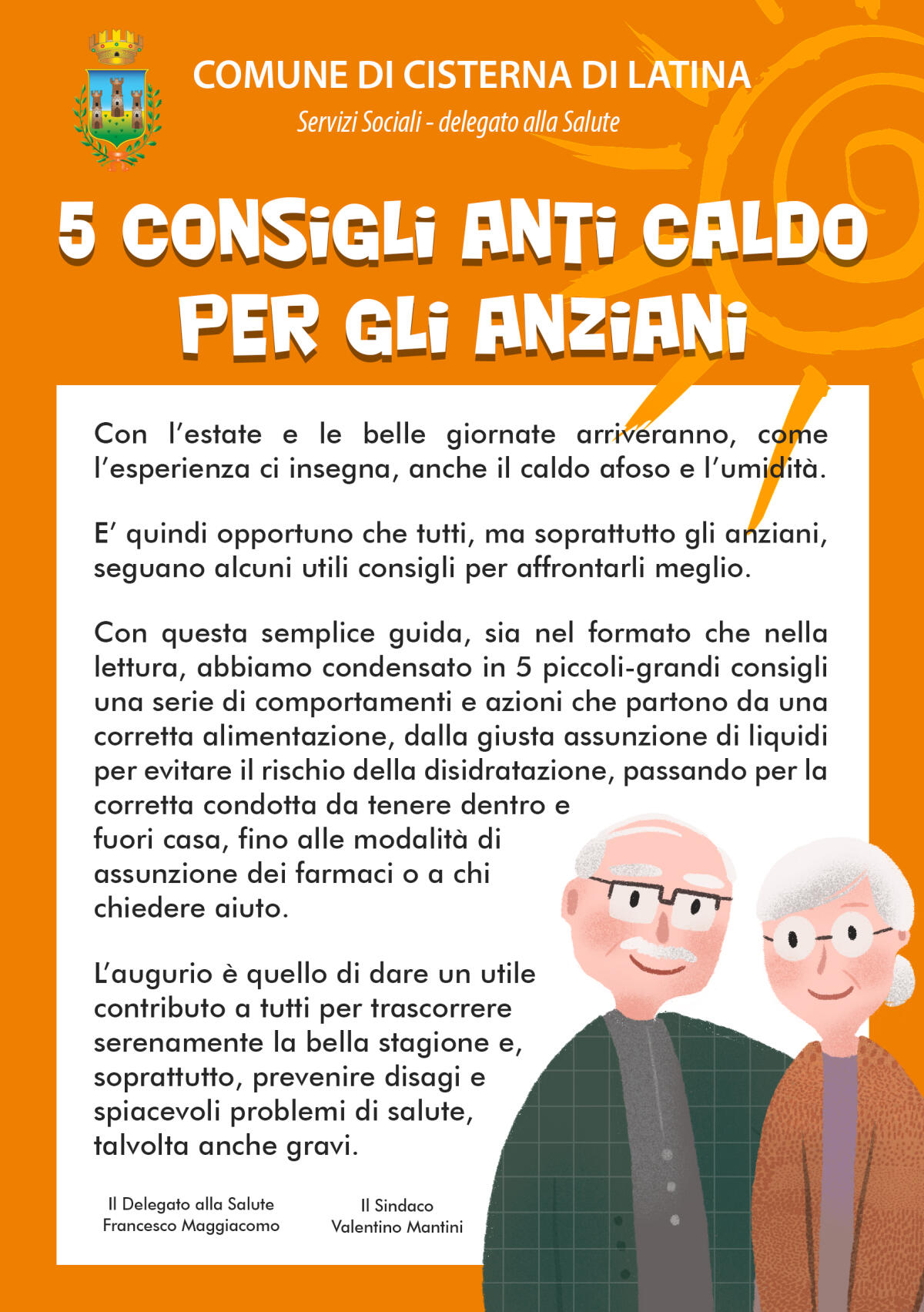 Cisterna - I consigli anticaldo: sempre utili e spesso dimenticati. Il Comune distribuisce un opuscolo - 