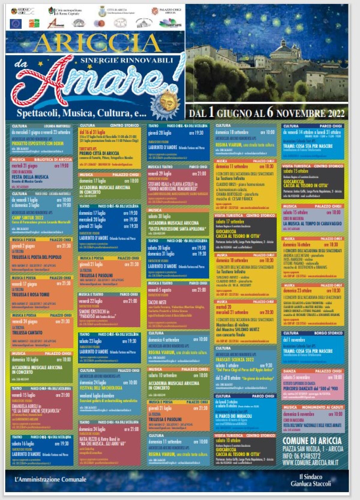 Ariccia da amare: da giugno a novembre la rassegna di arte, teatro, danza e musica. Il 22 luglio arriva Simone Cristicchi - 