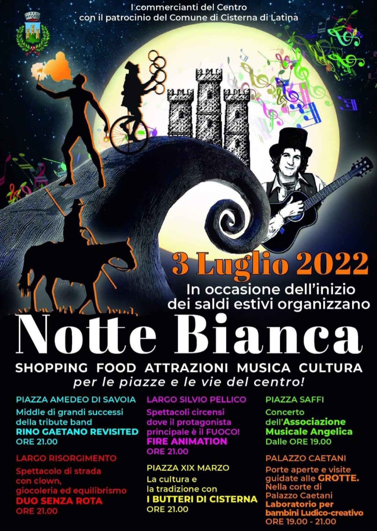 Domenica di musica, spettacoli ed acquisti a Cisterna con la “Notte Bianca”. - 