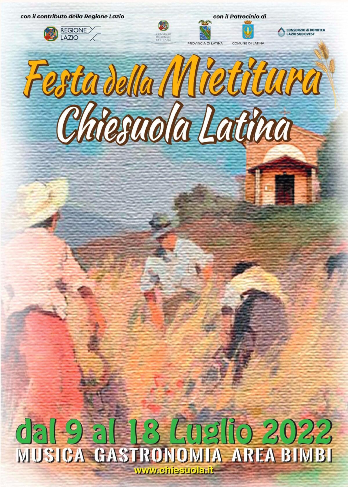Festa della mietitura alla Chiesuola: taglio del nastro sabato 9 luglio con le majorette Blue Twirling e la Banda Musicale Città di Latina - 