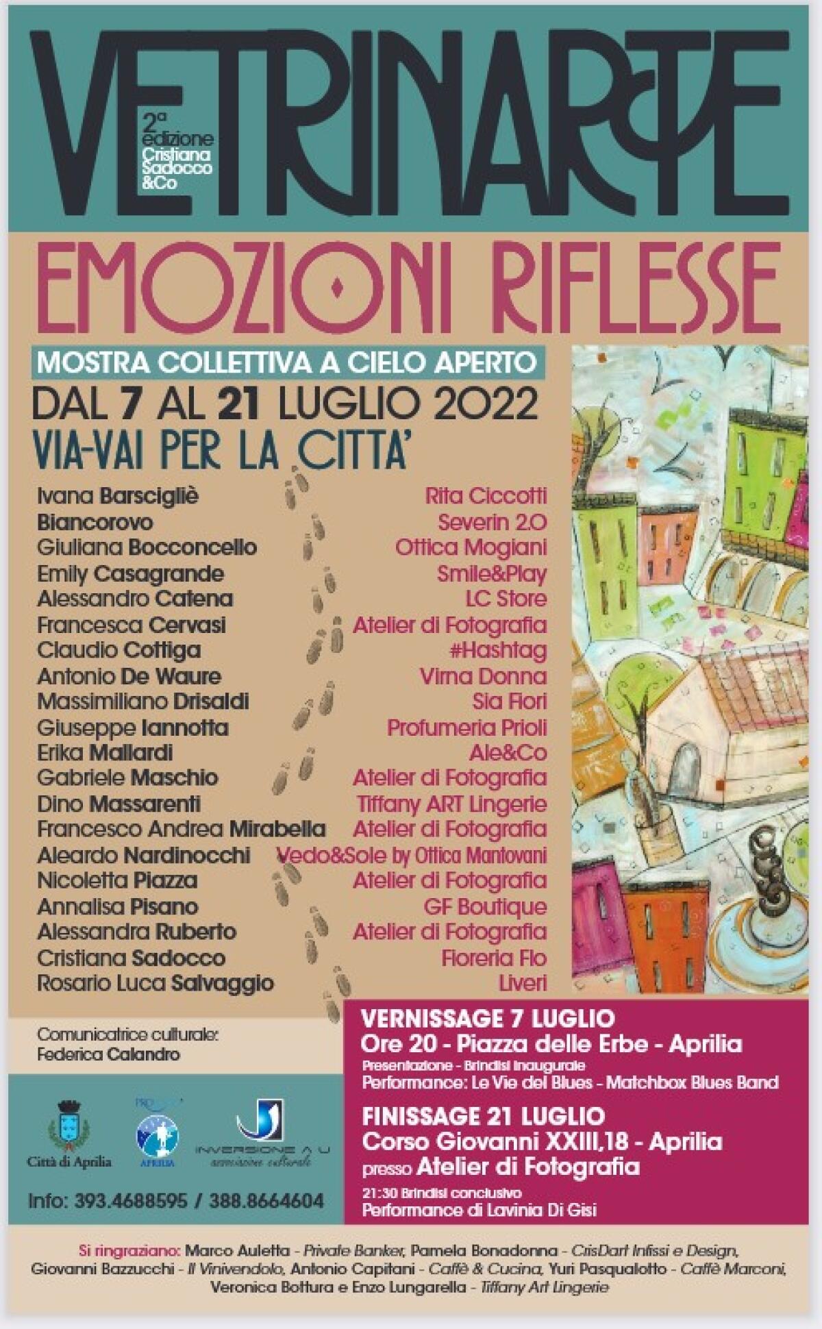 Aprilia - VetrinArte, collettiva a cielo aperto per le vie della città: giovedì 7 luglio alle 20 il taglio del nastro - 