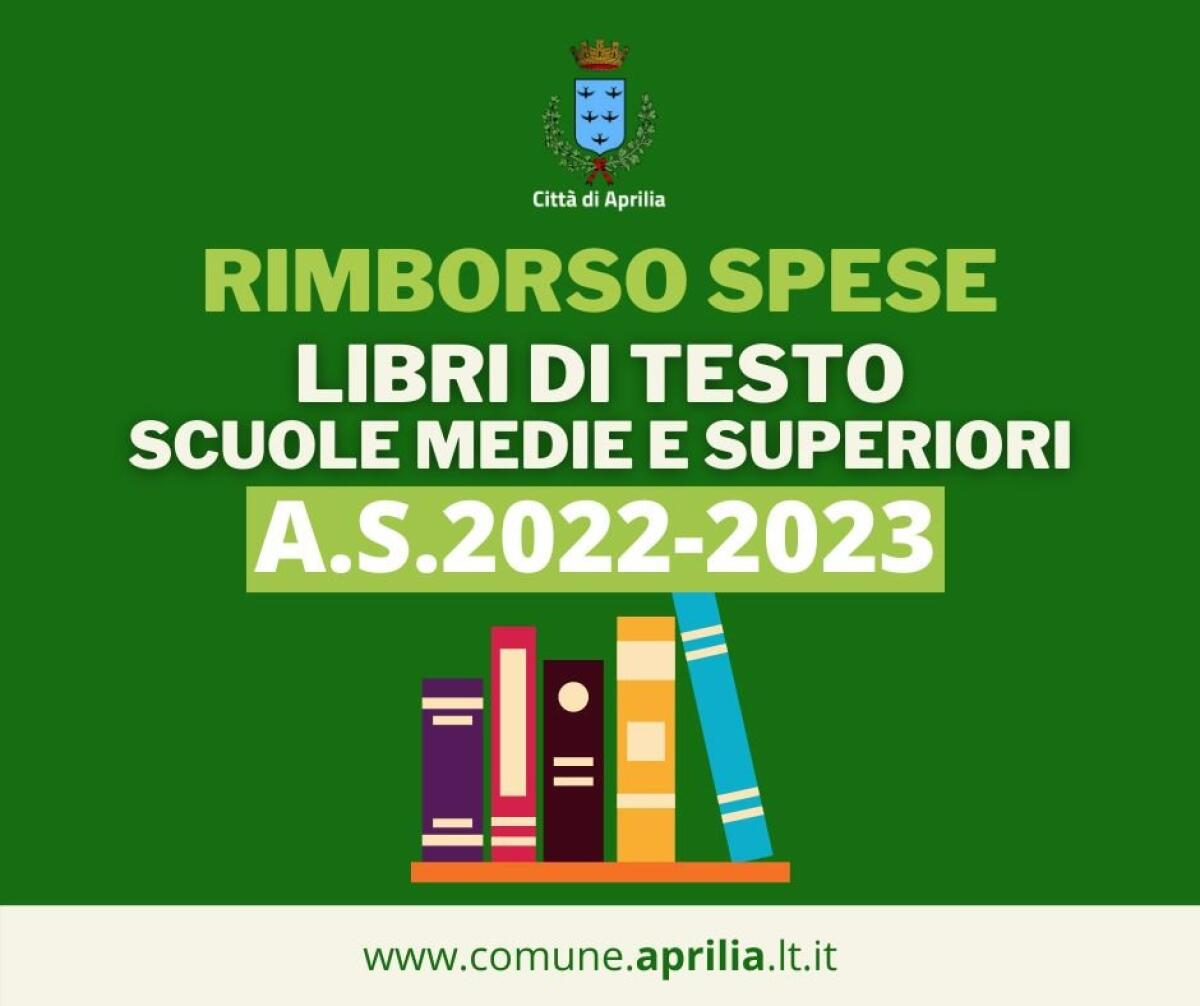 APRILIA - Fornitura gratuita dei libri di testo per gli studenti della scuola secondaria di I e II grado: l’avviso pubblico scade il 9 Settembre. - 