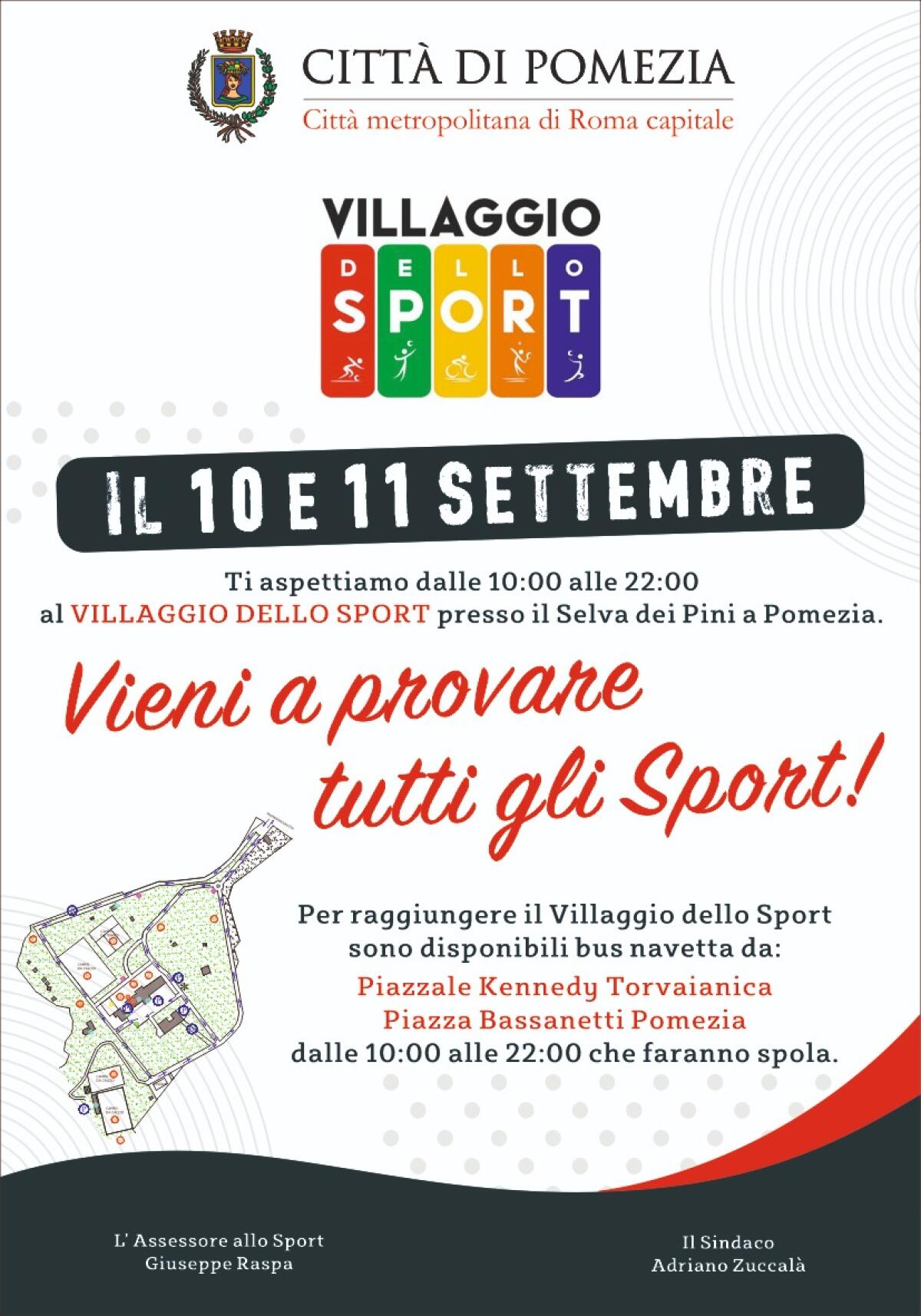Il 10 ed 11 settembre a Pomezia la prima edizione del “Villaggio dello Sport”. - 