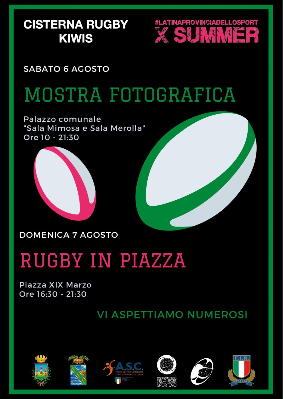 Cisterna - Domenica pomeriggio Rugby in Piazza con i Kiwis - 
