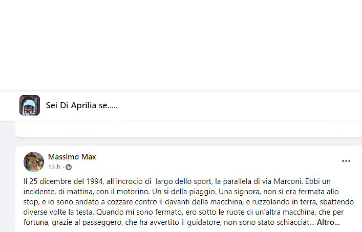 Quando il social si fa cortese: le storie di Massimo e Silvia, il grazie attraverso Sei di Aprilia se... - 
