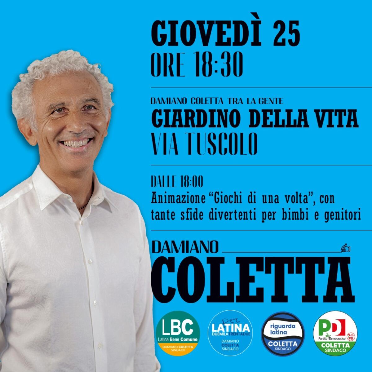 Incontro oggi pomeriggio a Latina con la coalizione del candidato Sindaco Damiano Coletta. - 