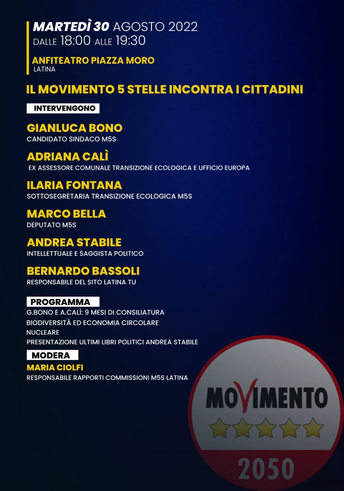 Il M5S di Latina, a pochi giorni dall’appuntamento elettorale, incontra i cittadini nelle piazze. - 