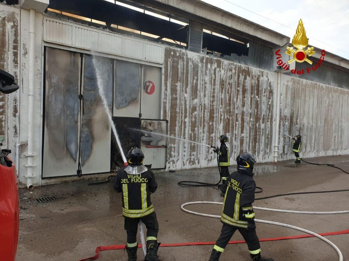 Incendio in un capannone sulla via Appia a Cisterna, in un'azienda che produce e commercializza olio. - 
