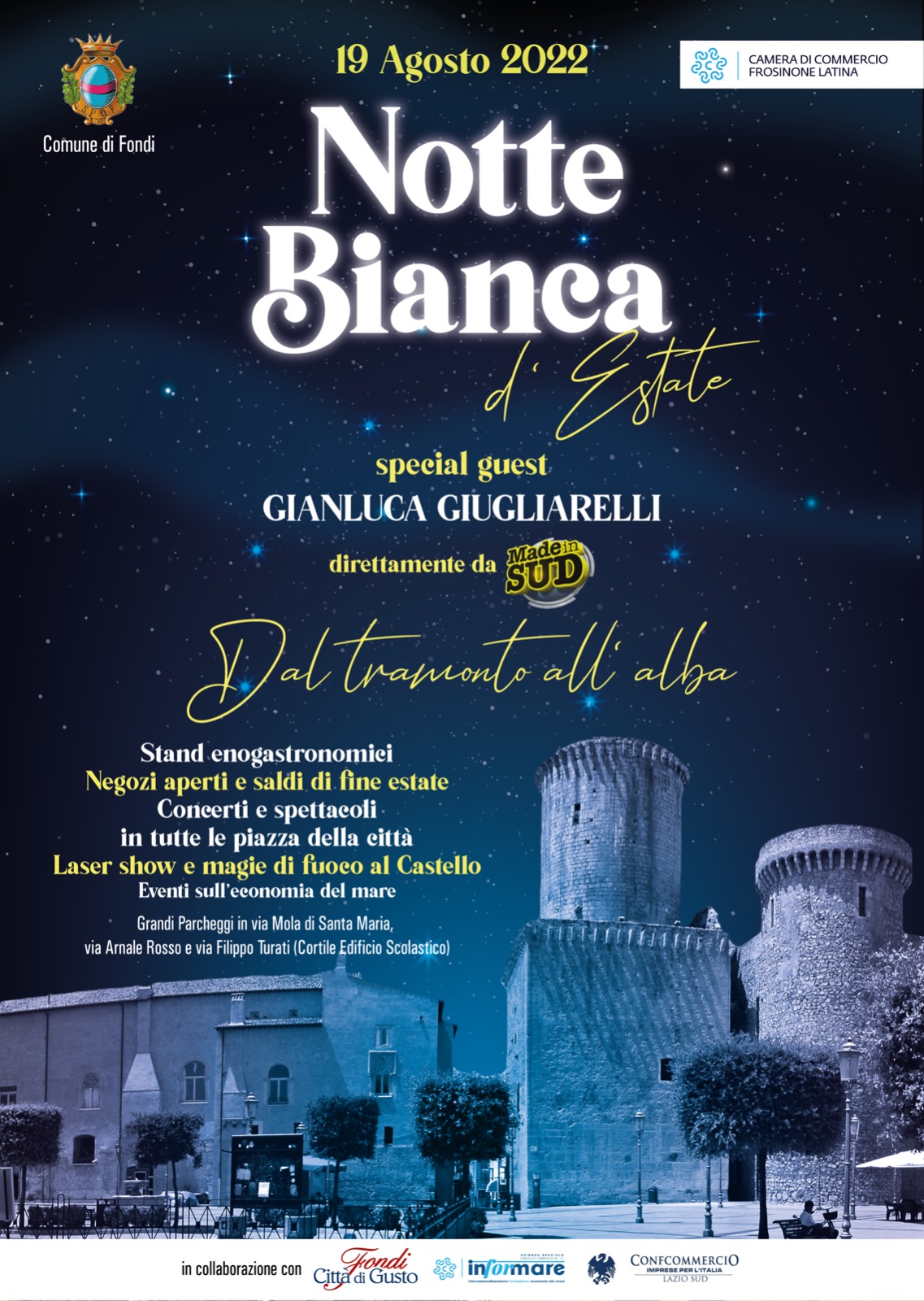 la locandina  della Notte Bianca a Fondi