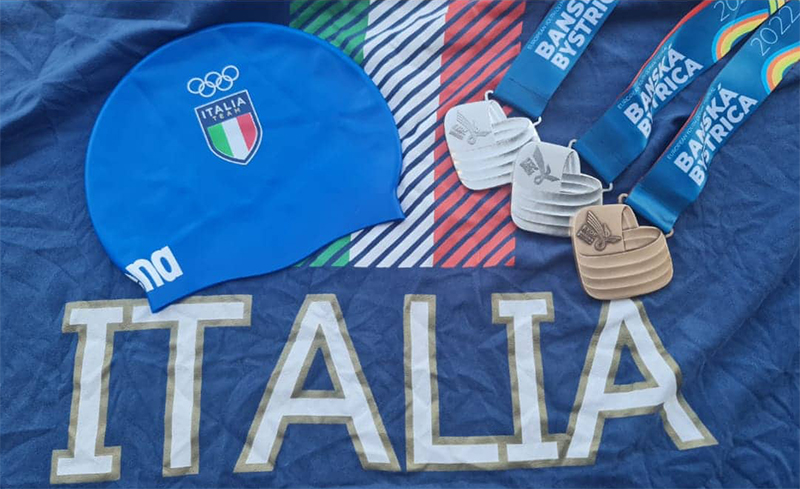 i due argenti ed il bronzo conquistati da Daniele Del Signore