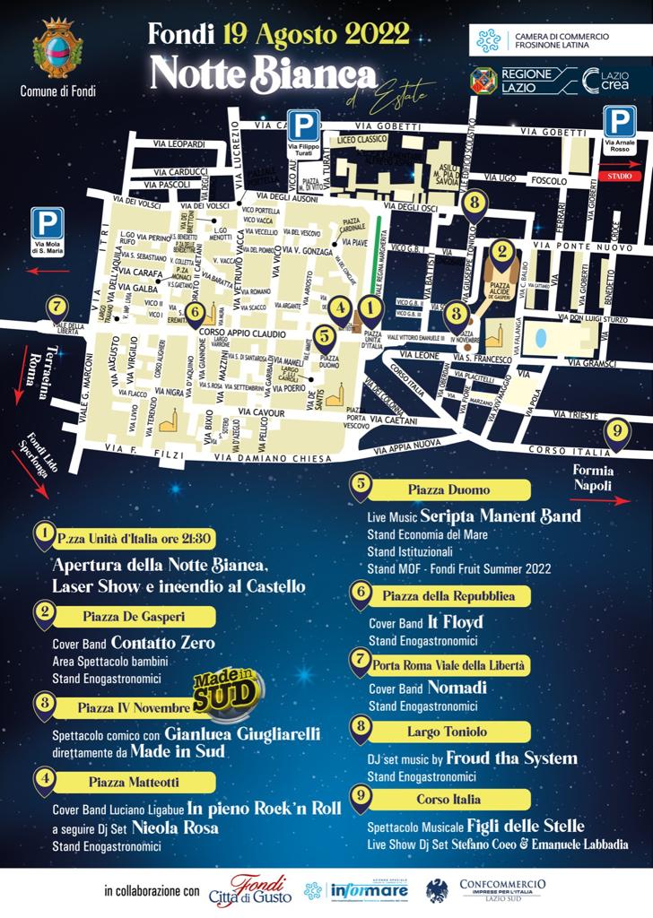 il programma della Notte Bianca a Fondi