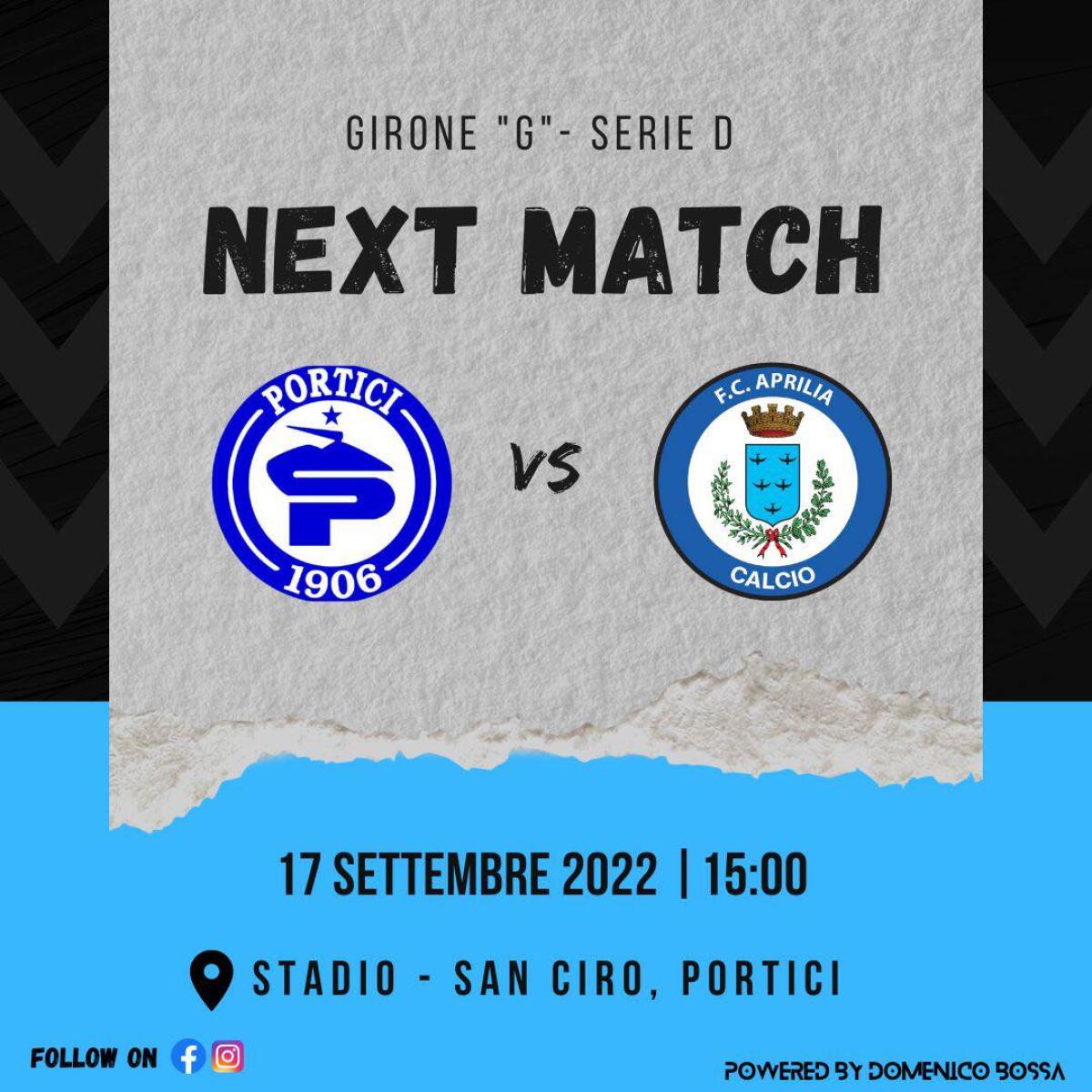 Anticipa alle 15 di oggi pomeriggio la trasferta dell'Aprilia Calcio - 