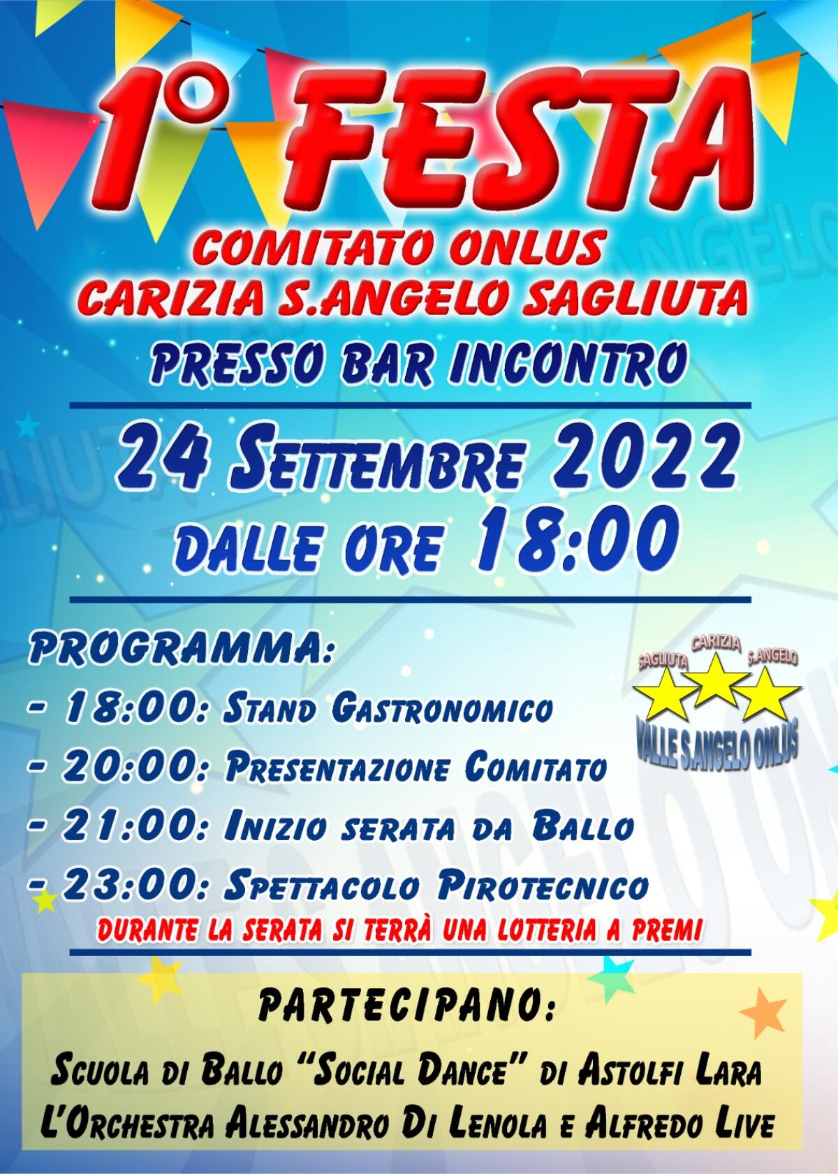 Sabato 24 Settembre a Sezze la prima Festa del Comitato Carizia Sant’Angelo Sagliuta. - 