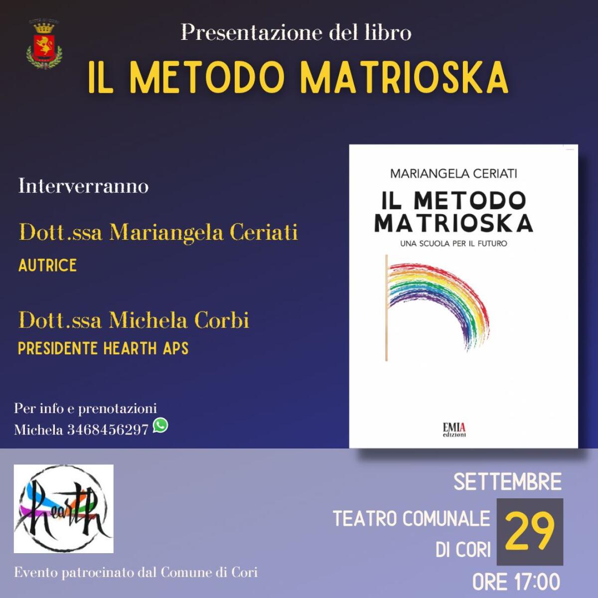 Cori - Il 29 settembre incontro con Mariangela Ceriati e "Il metodo Matrioska" - 