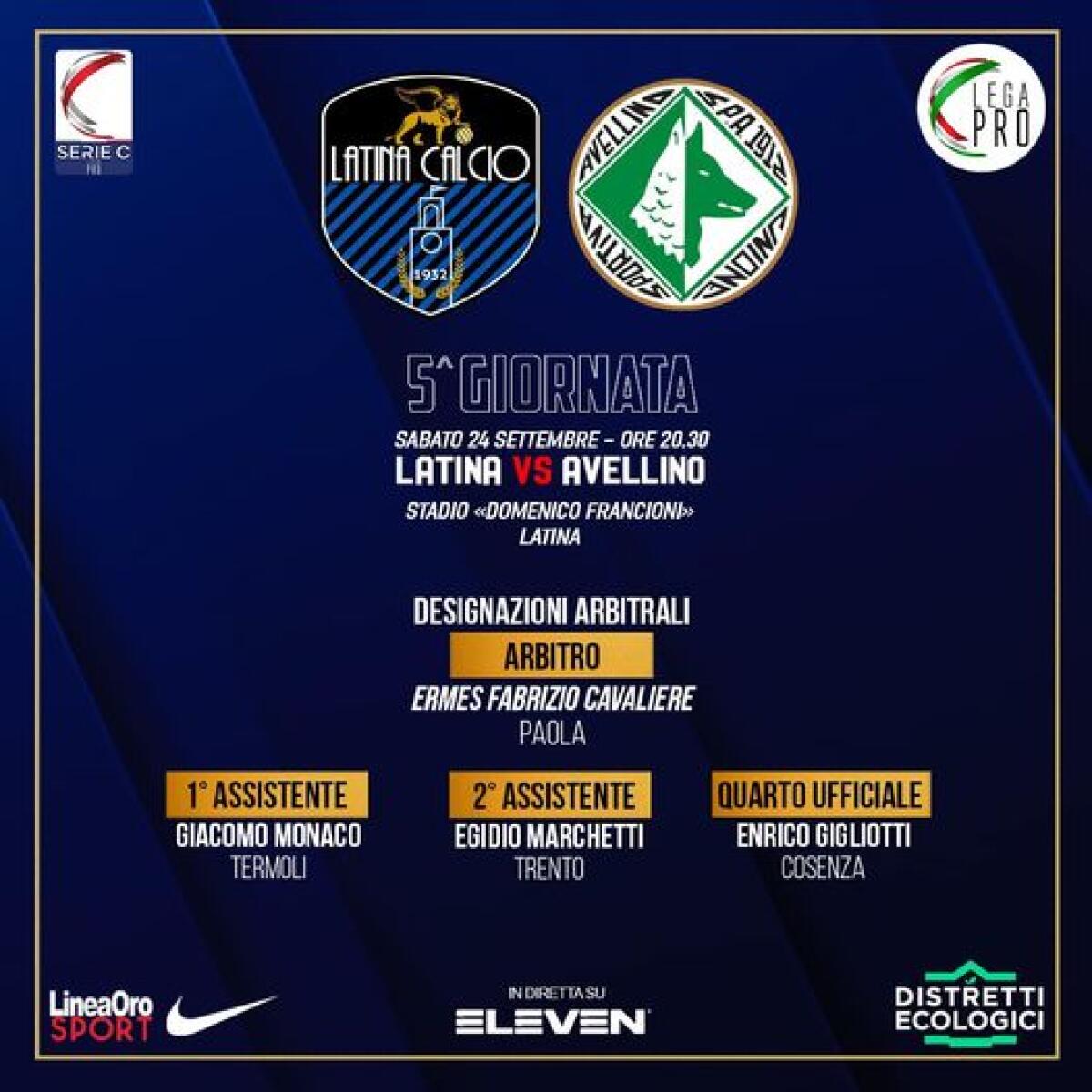 Anticipo casalingo per il Latina Calcio 1932 - 