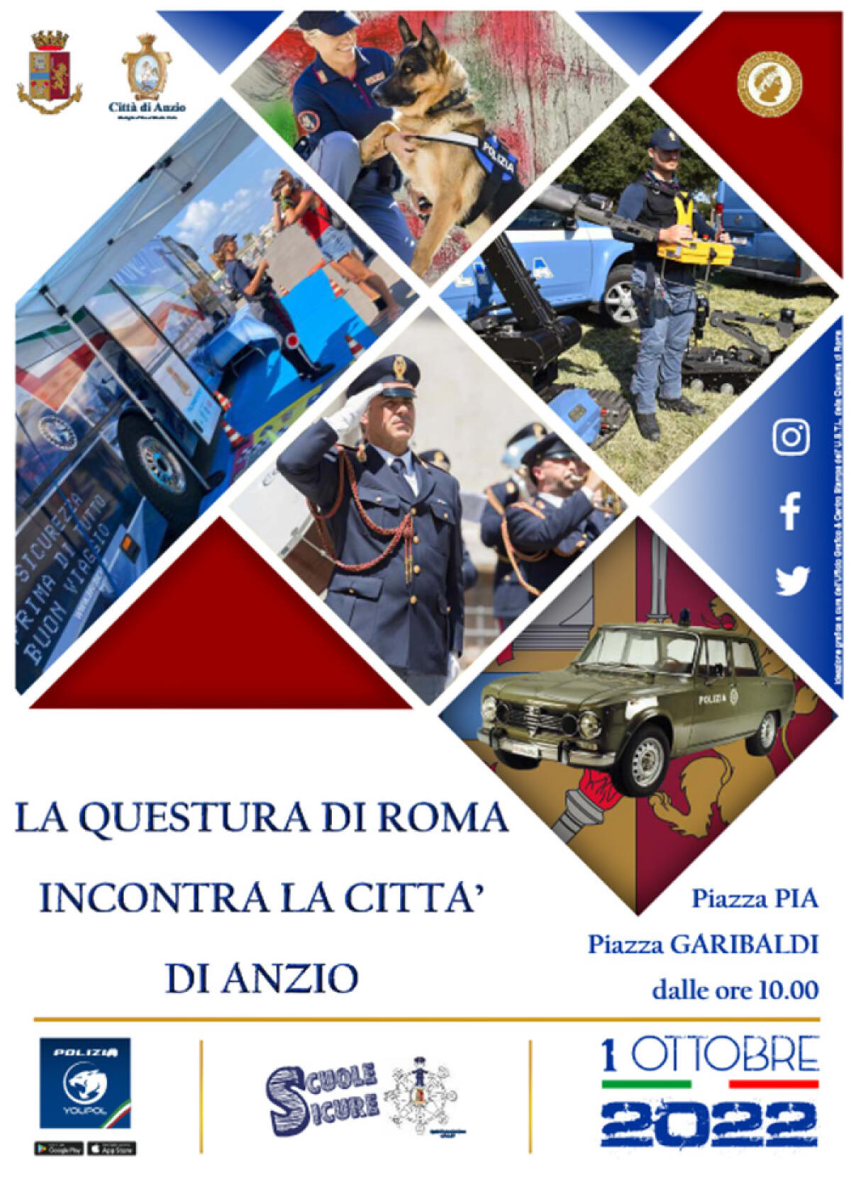 “La Questura di Roma incontra la Città di Anzio”: l’evento questo sabato in Piazza Pia e in Piazza Garibaldi. - 