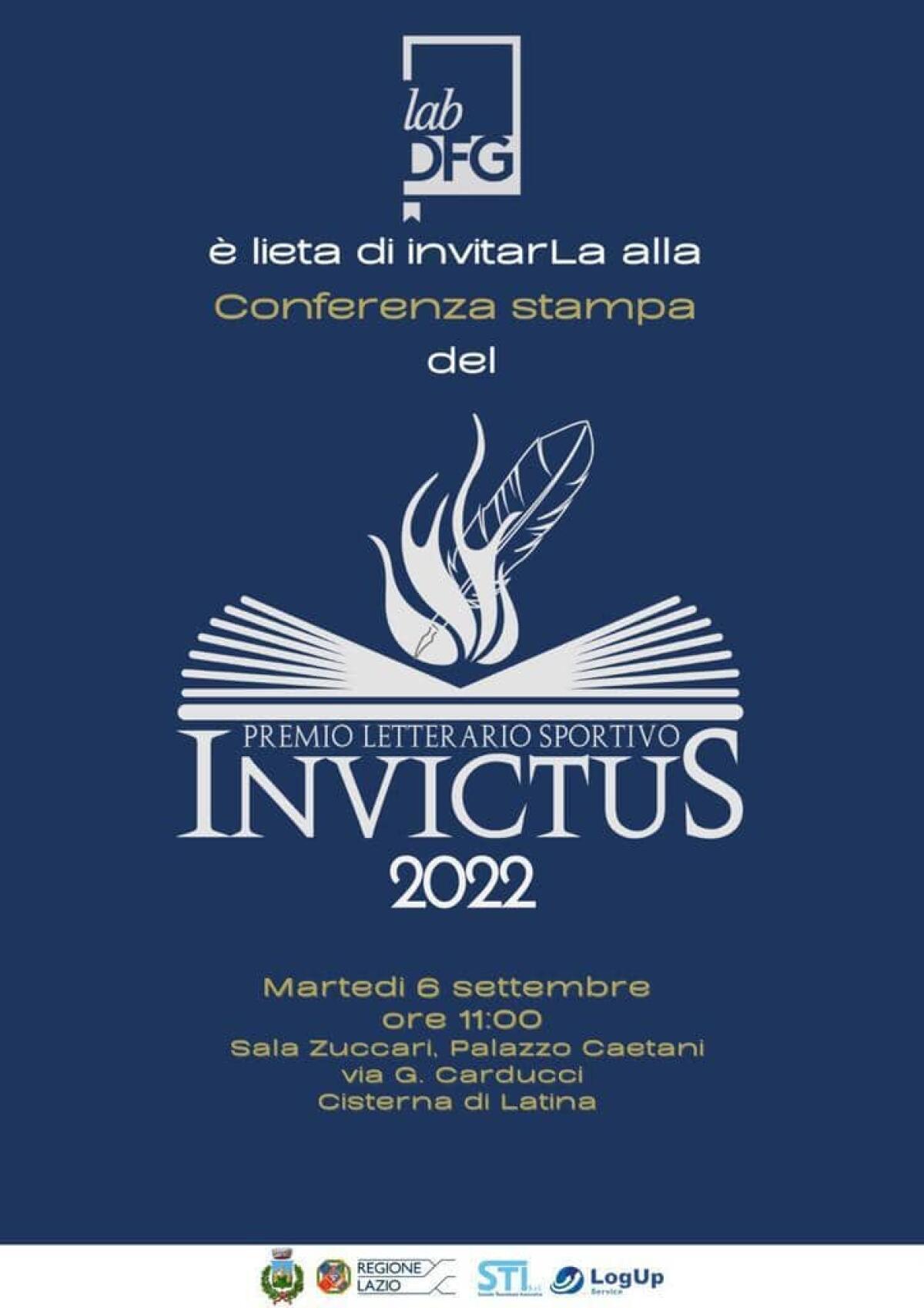 A Cisterna giovedì 8 settembre la finale del Premio Letterario Sportivo “Invictus”. Questo martedì la conferenza stampa. - 