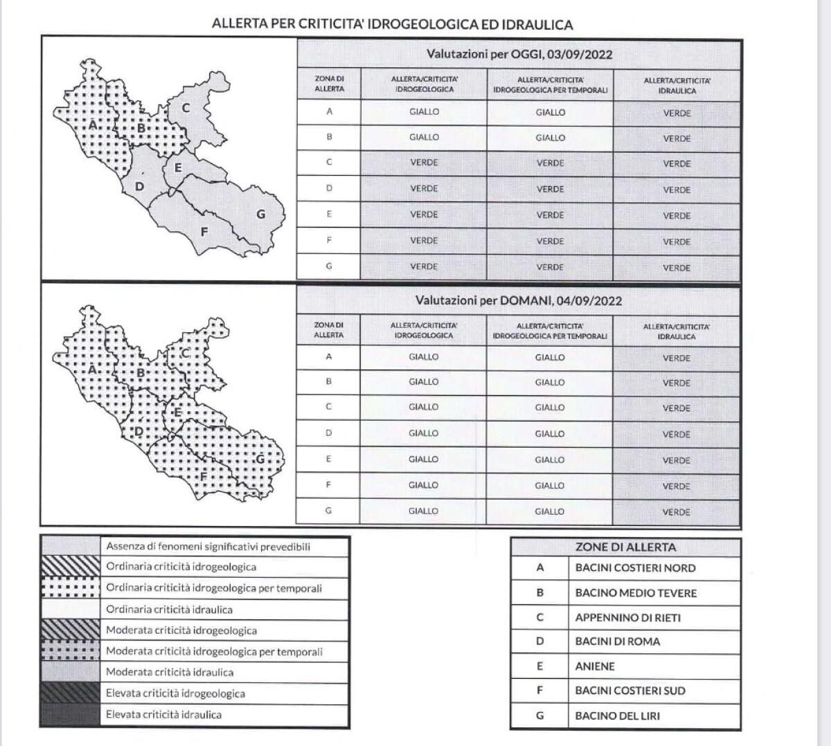 Allerta meteo gialla dalle prime ore di domenica 4 settembre - 