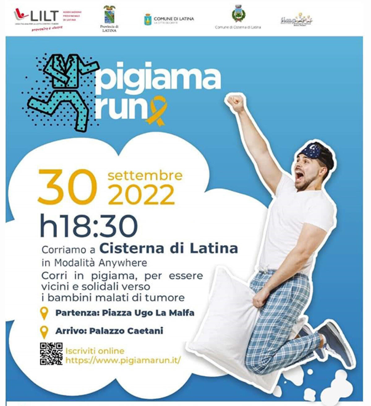 La “Pigiama Run” della Lilt questo venerdì fa tappa anche a Cisterna. In strada col pigiama per i bambini malati di tumore. - 