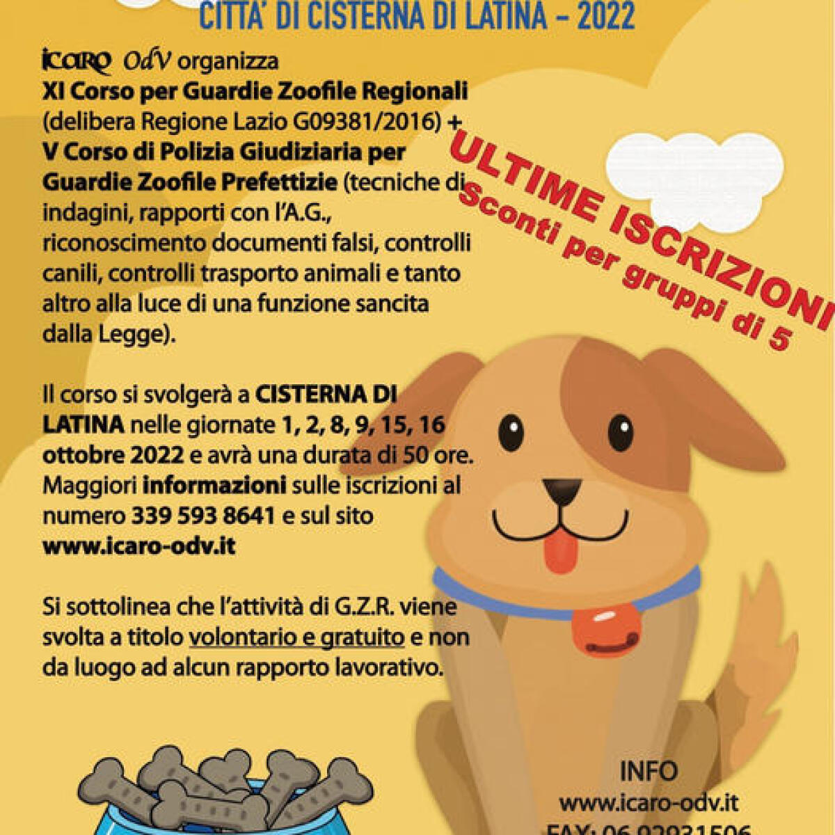 Cisterna - Un corso per diventare Guardie zoofile. Si inizia il primo ottobre - 