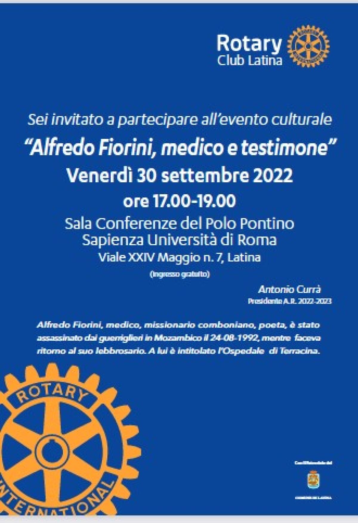 Alfredo Fiorini medico e testimone: una giornata di studio dedicata al missionario comboniano di Terracina - 