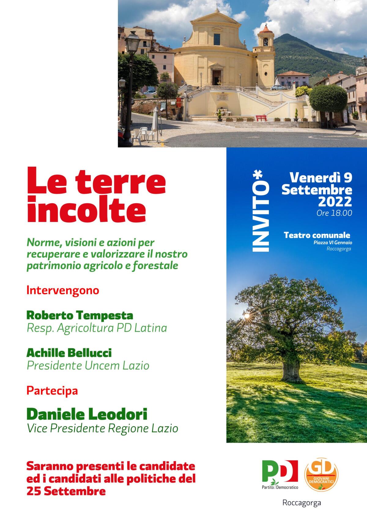 Interessante convegno del Pd di Roccagorga questo venerdì: si parlerà del recupero e della valorizzazione delle terre incolte. - 