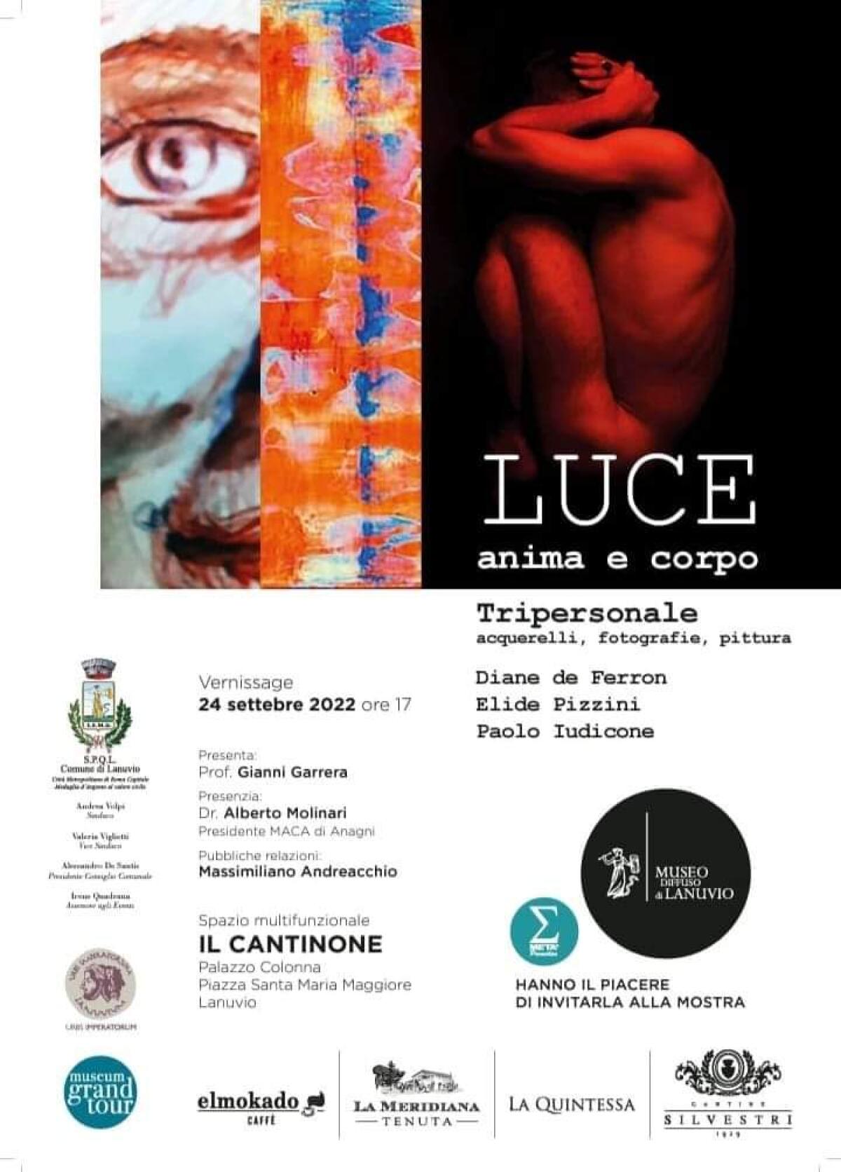 Lanuvio - Luce, anima e corpo: la  tripersonale di acquarelli, fotografia e pittura al Cantinone - 