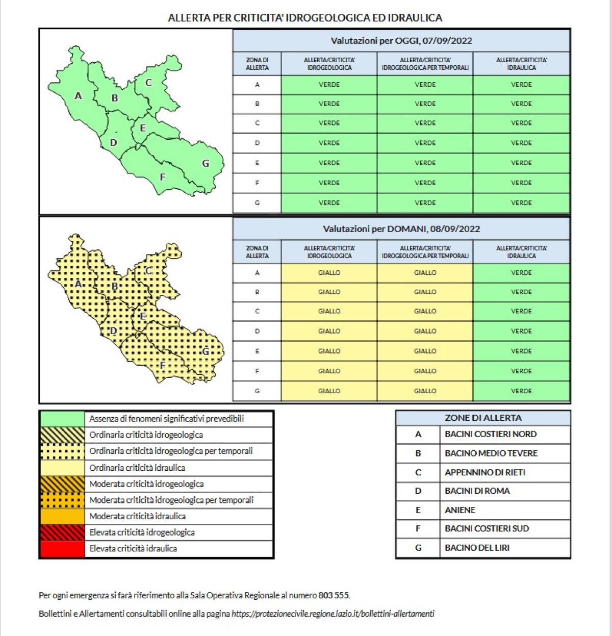 Meteo - Allerta gialla dal primo mattino di giovedì 8 settembre e per le successive 12 – 18 ore - 