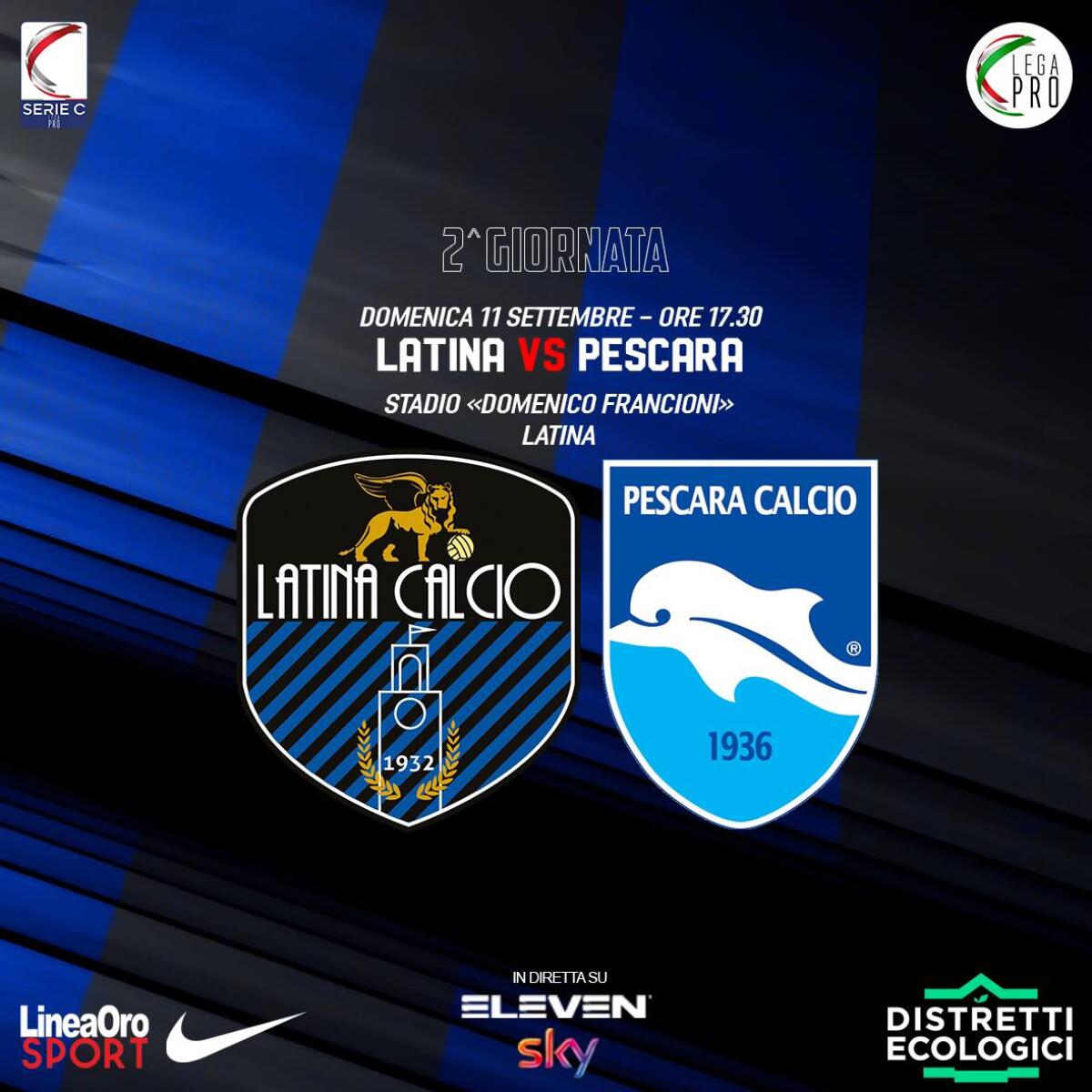 Calcio di lega Pro: esordio casalingo domenica al “Francioni” per il Latina che gioca contro il Pescara. - 