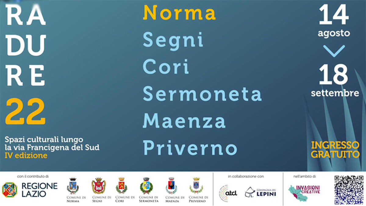 Il festival “Radure” riprende il 10 ed 11 Settembre a Maenza. - 